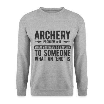 Bogenschießen Archery - Unisex Pullover - Weißgrau meliert - Vorne - Alina (178cm) & Michal (187cm)