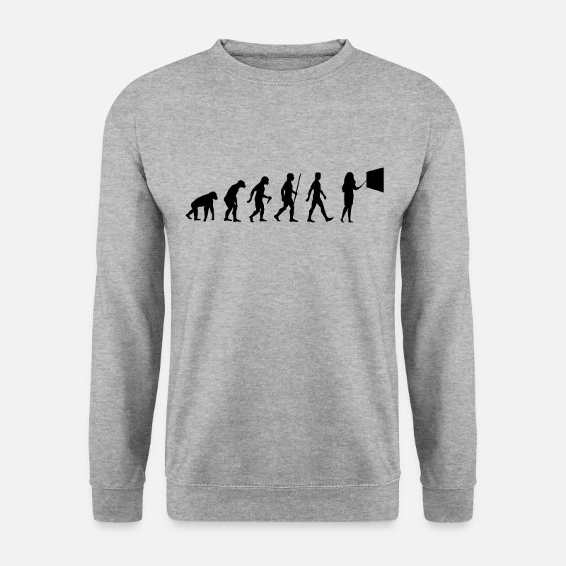 Lehrerin Evolution Schule Frauen - Unisex Pullover - Weißgrau meliert