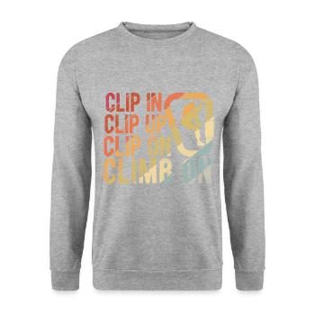 Klettern Bouldern - Unisex Pullover - Weißgrau meliert - Vorne - Alina (178cm) & Michal (187cm)