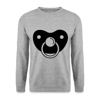 Sucette cadeau enfant en bas âge bébé grossesse - Sweat-shirt Unisexe - gris chiné - Devant - Alina (178cm) & Michal (187cm)