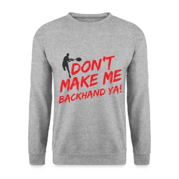 Tennisplatz Spruch Für Tennis - Unisex Pullover - Weißgrau meliert - Vorne - Alina (178cm) & Michal (187cm)