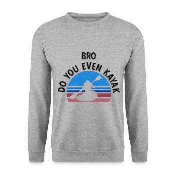 Paddel-Boot Kanu-Fahrer Für Kajak - Unisex Pullover - Weißgrau meliert - Vorne - Alina (178cm) & Michal (187cm)