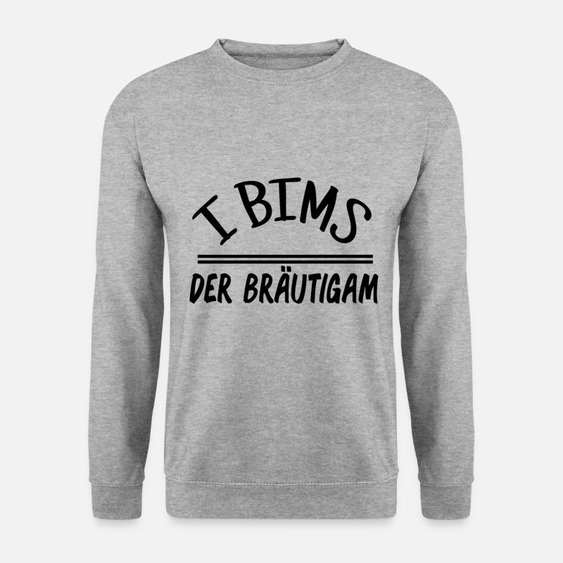 I BIMS DER BRÄUTIGAM - Unisex Pullover - Weißgrau meliert