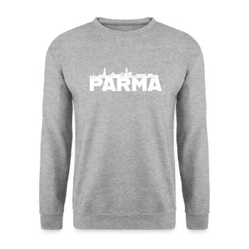 Parma Italien Skyline Geschenkidee - Unisex Pullover - Weißgrau meliert - Vorne - Alina (178cm) & Michal (187cm)