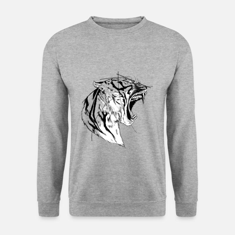 Tiger - Unisex Pullover - Weißgrau meliert