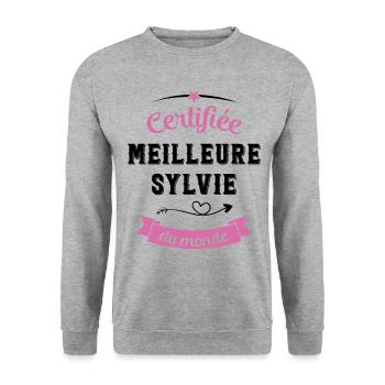 Meilleure Sylvie du Monde - Sweat-shirt Unisexe - gris chiné - Devant - Alina (178cm) & Michal (187cm)