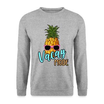 Vacay Mode Pineapple & Sunglasses Summer Vacation - Unisex Sweatshirt - salt & pepper - Front - Alina (178cm) & Michal (187cm)