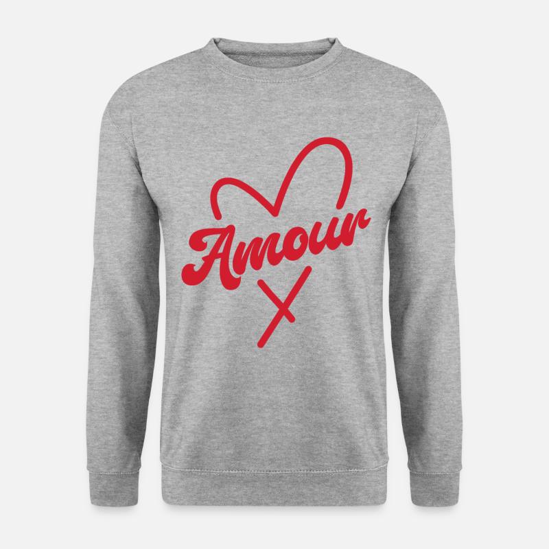 Amour - Unisex Pullover - Weißgrau meliert