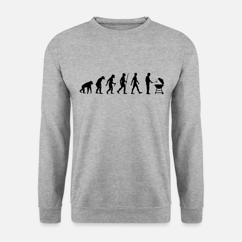Grillen Evolution Grillmeister BBQ Grill - Unisex Pullover - Weißgrau meliert