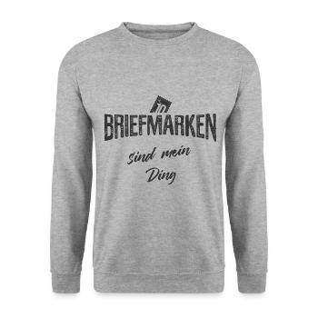 Philatelie - Unisex Pullover - Weißgrau meliert - Vorne - Alina (178cm) & Michal (187cm)