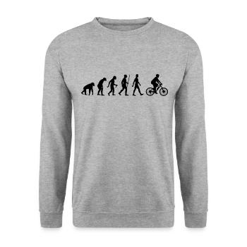 E-Bike Evolution Pedelec Fahrrad Ebike - Unisex Pullover - Weißgrau meliert - Vorne - Alina (178cm) & Michal (187cm)