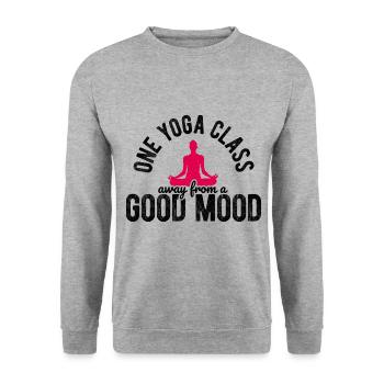 Yogalehrer Spruch Für Yogi Yoga - Unisex Pullover - Weißgrau meliert - Vorne - Alina (178cm) & Michal (187cm)