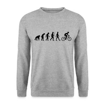 Rennrad Evolution Fahrrad Radfahrer - Unisex Pullover - Weißgrau meliert - Vorne - Alina (178cm) & Michal (187cm)