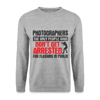 Fotografie Fotograf - Unisex Pullover - Weißgrau meliert - Vorne - Alina (178cm) & Michal (187cm)