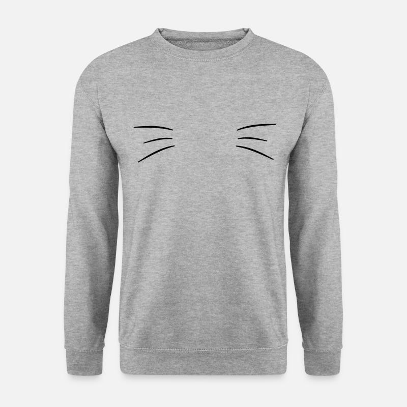 Schnurrhaare - Unisex Pullover - Weißgrau meliert