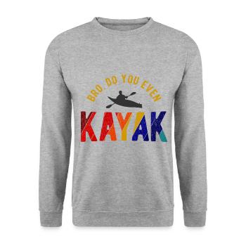 Paddel-Boot Kanu-Fahrer Für Kajak - Unisex Pullover - Weißgrau meliert - Vorne - Alina (178cm) & Michal (187cm)