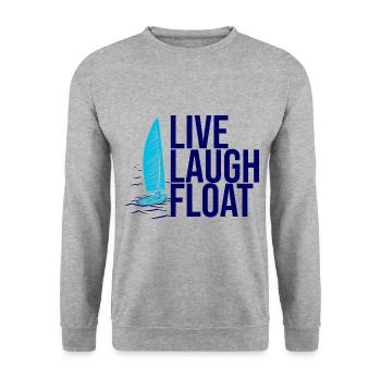 Segelboot Kapitän Spruch Zum Segeln - Unisex Pullover - Weißgrau meliert - Vorne - Alina (178cm) & Michal (187cm)
