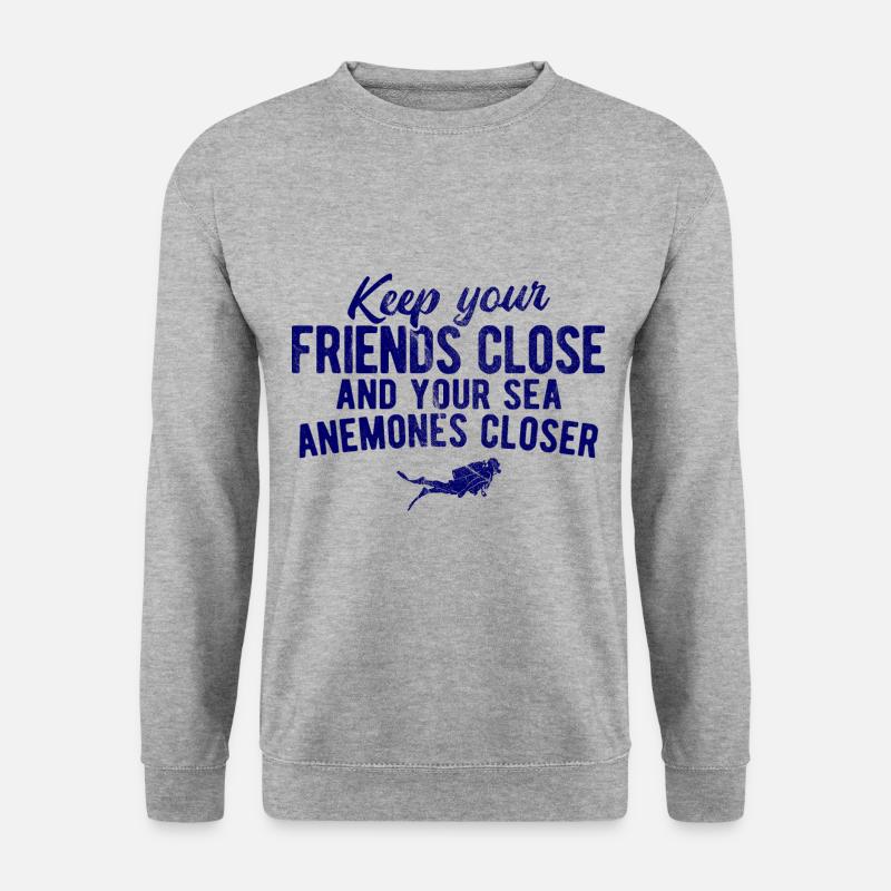 Apnoetaucher Freitaucher Taucher - Unisex Pullover - Weißgrau meliert