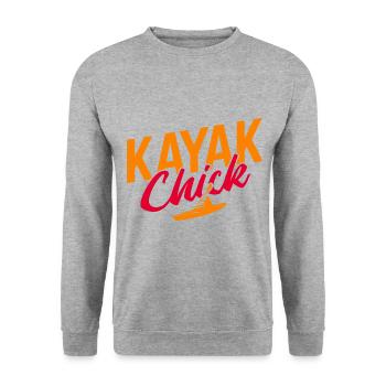Paddel-Boot Kanu-Fahrer Für Kajak - Unisex Pullover - Weißgrau meliert - Vorne - Alina (178cm) & Michal (187cm)