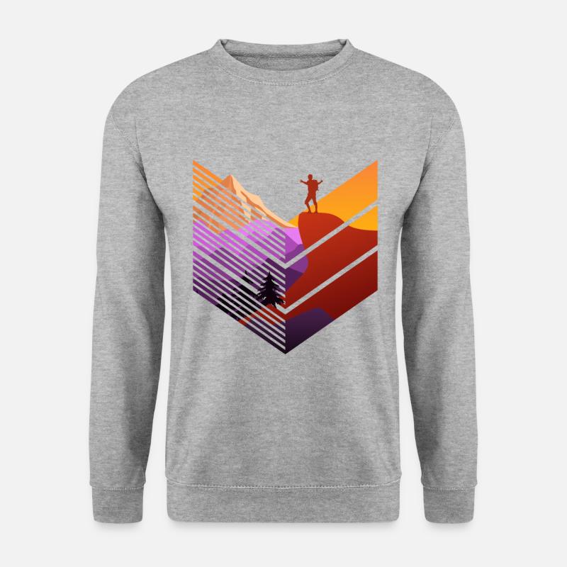 Bergsteiger Modern - Unisex Pullover - Weißgrau meliert