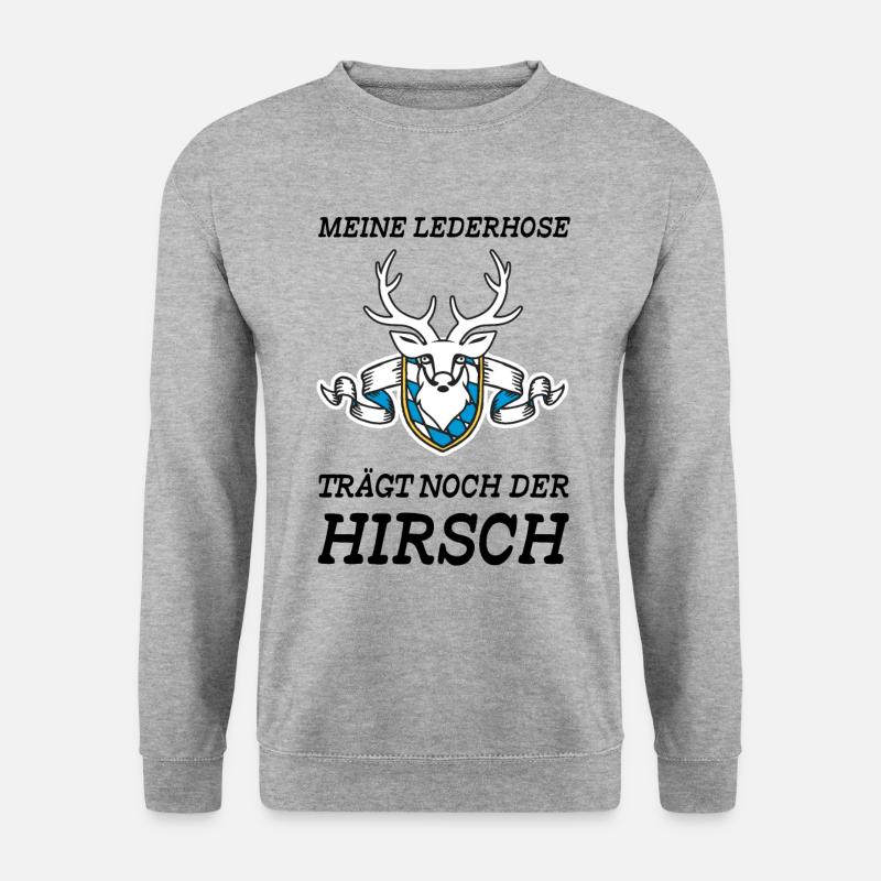 Lederhose - Unisex Pullover - Weißgrau meliert