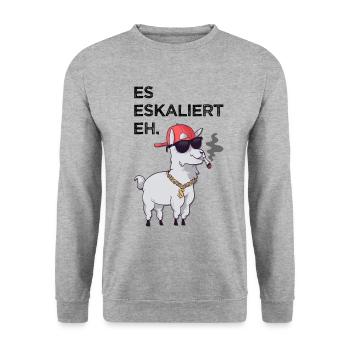 Es Eskaliert Eh - Unisex Pullover - Weißgrau meliert - Vorne - Alina (178cm) & Michal (187cm)