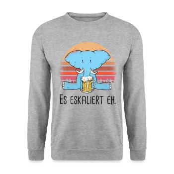 It Escalates Eh - Unisex Sweatshirt - salt & pepper - Front - Alina (178cm) & Michal (187cm)