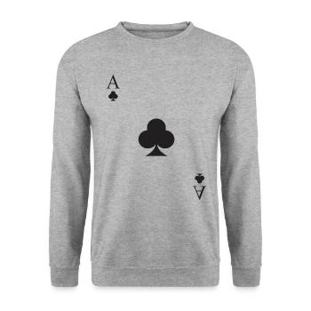Card game cross ace - Unisex Sweatshirt - salt & pepper - Front - Alina (178cm) & Michal (187cm)