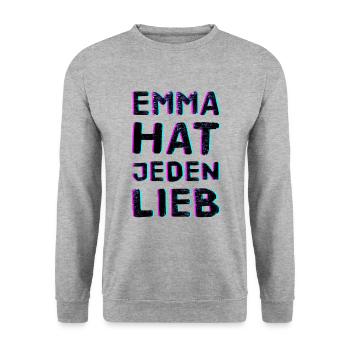Anti Nazi Techno Spruch - Unisex Pullover - Weißgrau meliert - Vorne - Alina (178cm) & Michal (187cm)