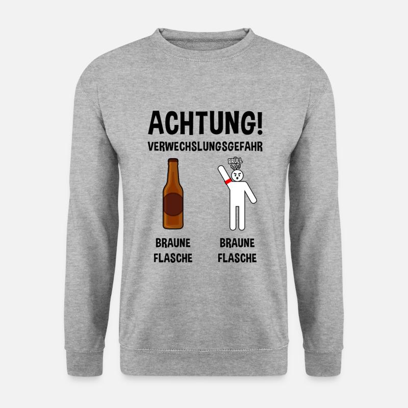 Anti Nazi Spruch - Unisex Pullover - Weißgrau meliert