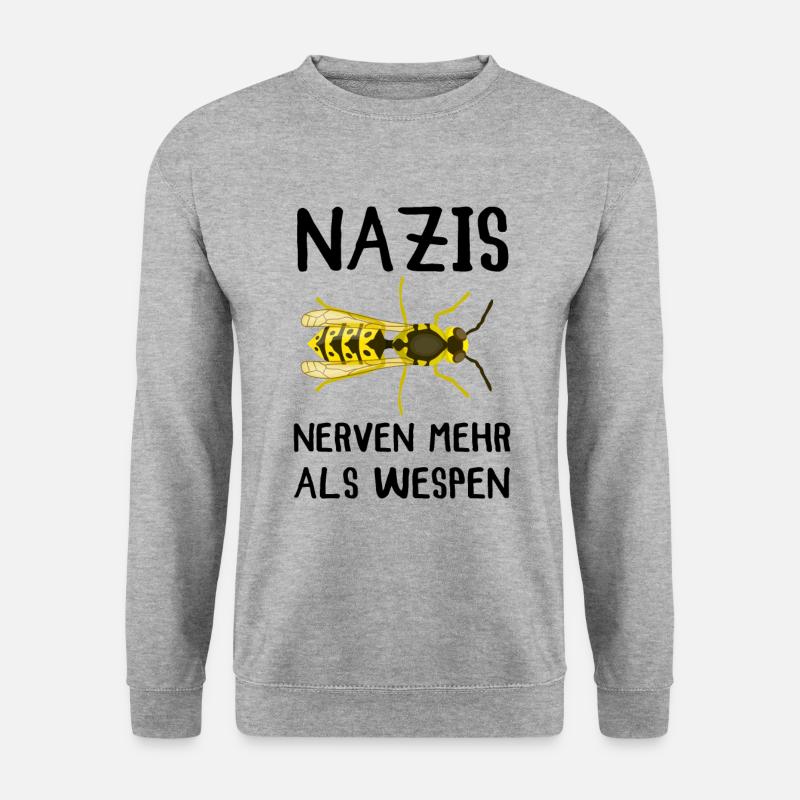 Anti Nazi Spruch - Unisex Pullover - Weißgrau meliert