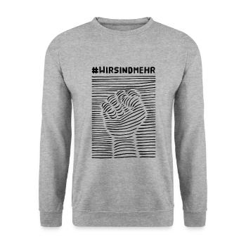 Anti Nazi Spruch - Unisex Pullover - Weißgrau meliert - Vorne - Alina (178cm) & Michal (187cm)