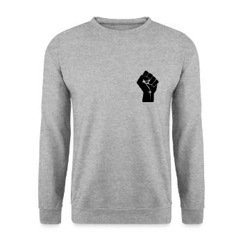 Black Lives Matter Faust - Sweat-shirt Unisexe - gris chiné - Devant - Alina (178cm) & Michal (187cm)