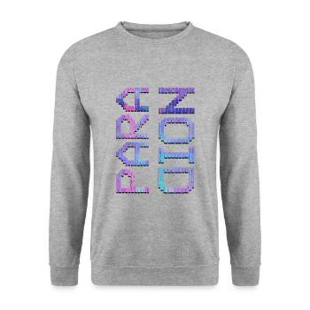 Vaporwave Aesthetic Paranoid - Unisex Pullover - Weißgrau meliert - Vorne - Alina (178cm) & Michal (187cm)