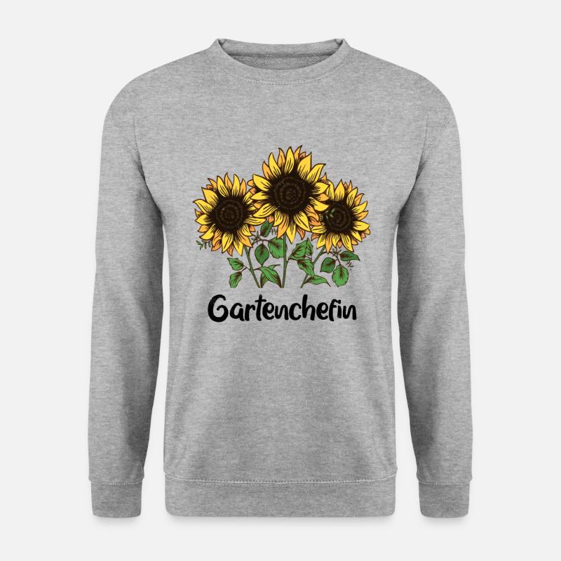 Garten Gartenchefin - Unisex Pullover - Weißgrau meliert