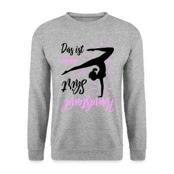 Turnen Das Ist Mein Handstand Shirt - Unisex Pullover - Weißgrau meliert - Vorne - Alina (178cm) & Michal (187cm)