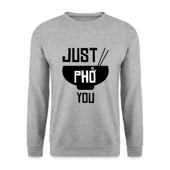 Vietnam Just Pho You - Unisex Pullover - Weißgrau meliert - Vorne - Alina (178cm) & Michal (187cm)