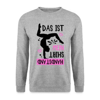 Turnen Das Ist Mein Handstand Shirt - Unisex Pullover - Weißgrau meliert - Vorne - Alina (178cm) & Michal (187cm)
