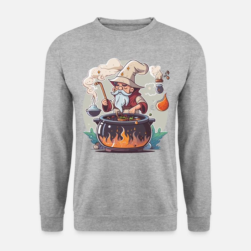 Mystischer Koch - Unisex Pullover - Weißgrau meliert