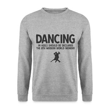 Breakdancing Tanzen für Tänzer - Unisex Pullover - Weißgrau meliert - Vorne - Alina (178cm) & Michal (187cm)