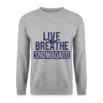 Snowboard Spruch für Snowboarder - Unisex Pullover - Weißgrau meliert - Vorne - Alina (178cm) & Michal (187cm)
