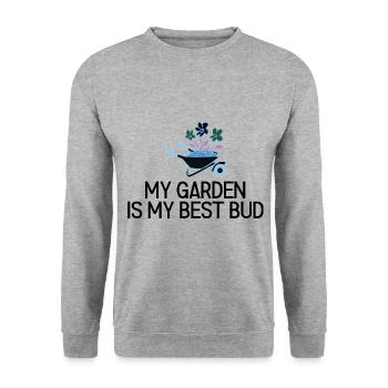 Landschaftsgärtner Hobbygärtner Gärtner - Unisex Pullover - Weißgrau meliert - Vorne - Alina (178cm) & Michal (187cm)