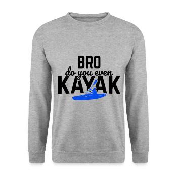 Paddel-Boot Kanu-Fahrer Für Kajak - Unisex Pullover - Weißgrau meliert - Vorne - Alina (178cm) & Michal (187cm)