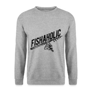 Angler Spruch zum Angeln Angel - Unisex Pullover - Weißgrau meliert - Vorne - Alina (178cm) & Michal (187cm)