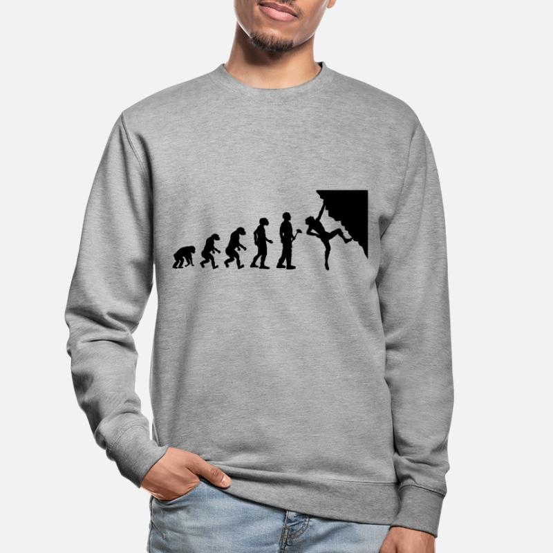 Evolutionstheorie Klettern Unisex Pullover