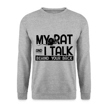 Nagetier Maus Ratte - Unisex Pullover - Weißgrau meliert - Vorne - Alina (178cm) & Michal (187cm)