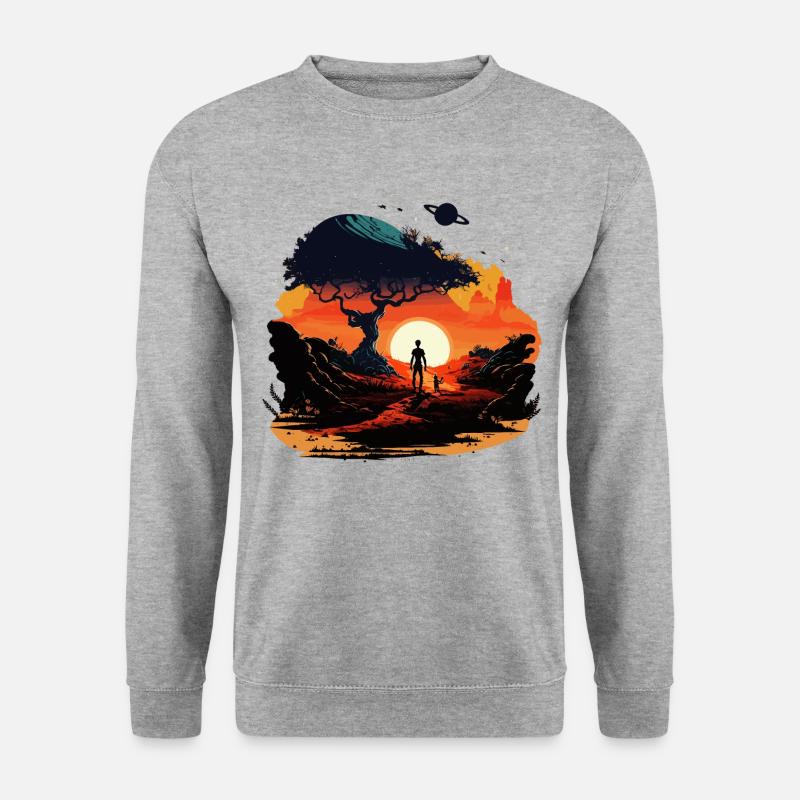 Nicht von dieser Welt - Unisex Pullover - Weißgrau meliert