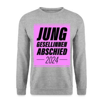 Junggesellinnenabschied 2024 Jga - Unisex Pullover - Weißgrau meliert - Vorne - Alina (178cm) & Michal (187cm)