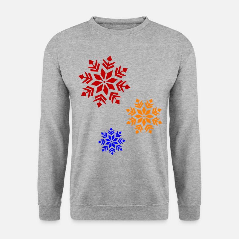 Schneeflocke Winter - Unisex Pullover - Weißgrau meliert