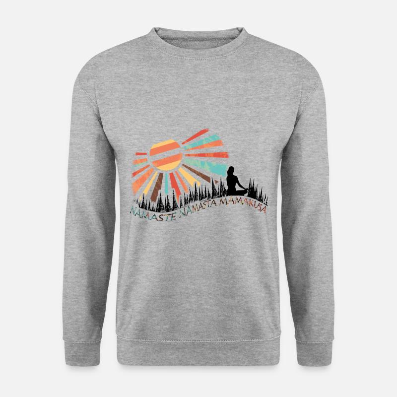 namaste namasta mamakusa - Unisex Pullover - Weißgrau meliert